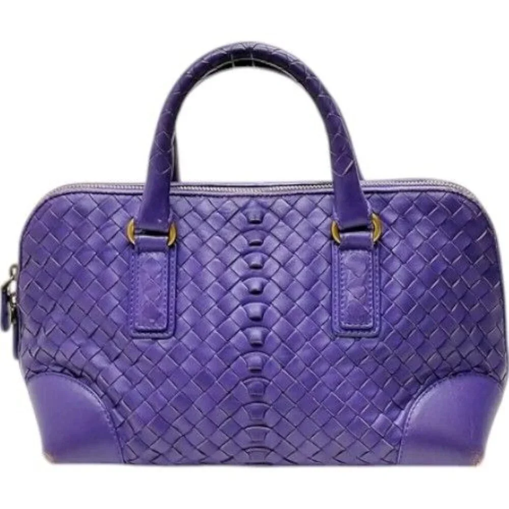 508311BN (L4) Bottega Veneta Hand Bag Purple Leather - Picture 1 of 9
